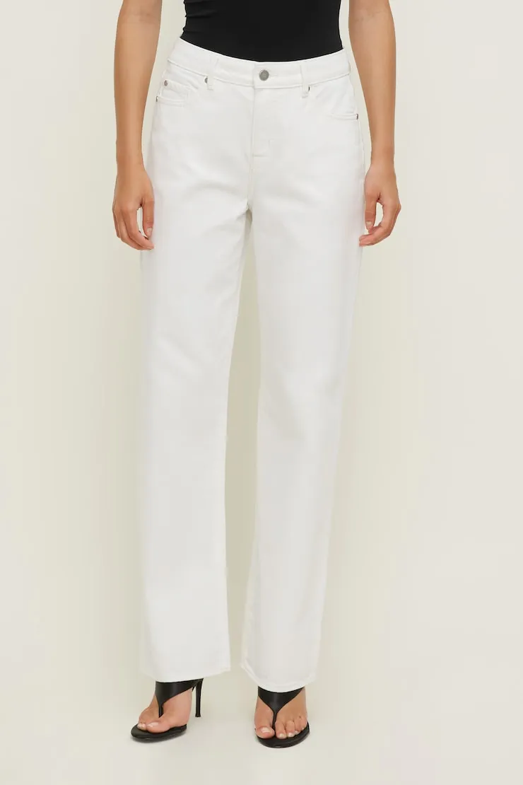 Mika Mid Rise Relaxed Straight Leg Jeans - Dynamite - Beige - Women Clothing sold by Dynamite product image thumbnail 2