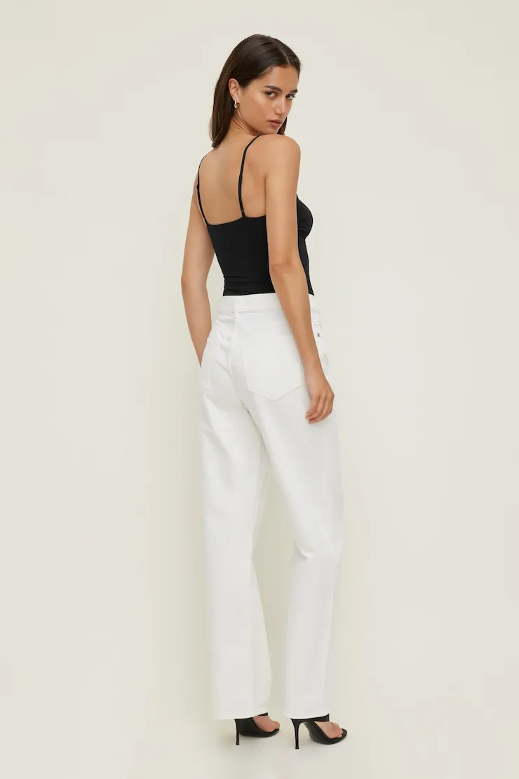 Mika Mid Rise Relaxed Straight Leg Jeans - Dynamite - Beige - Women Clothing sold by Dynamite product image thumbnail 3