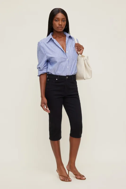 Stretch High Rise Slim Capri Jeans - Dynamite - Blue - Women Clothing made by Dynamite