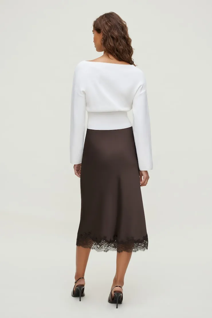 Cinched Boat Neck Sweater - Dynamite - White - Women Clothing sold by Dynamite product image thumbnail 4