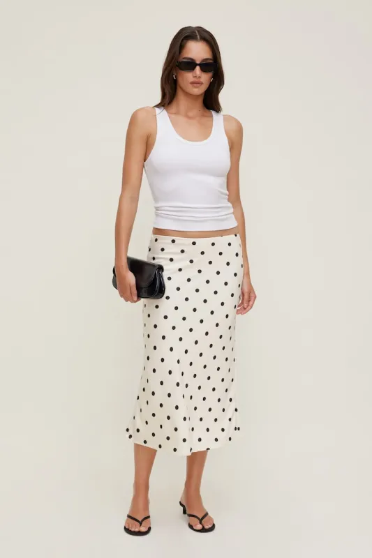 Delila Satin Midi Skirt - Dynamite - Black - Women Clothing made by Dynamite