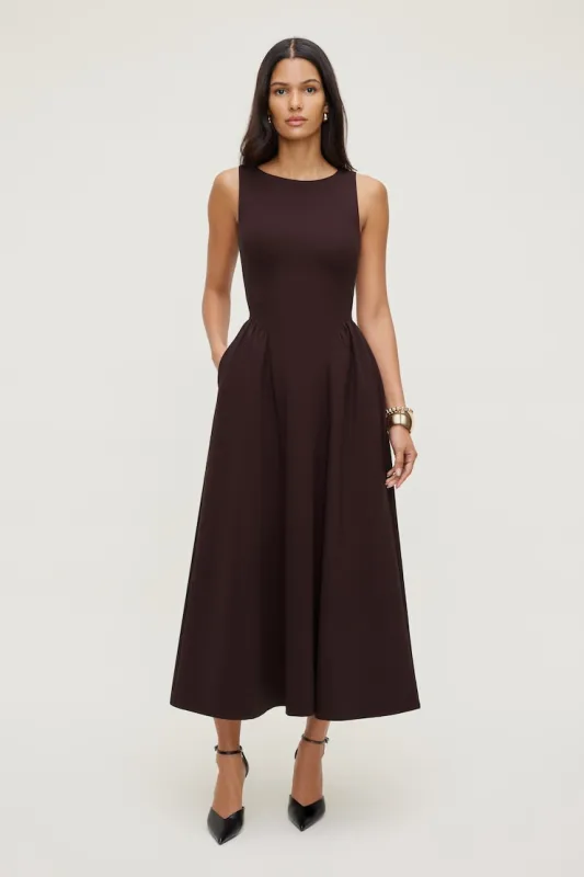 Iris Ponte Midi Dress - Dynamite - Purple - Women Clothing made by Dynamite