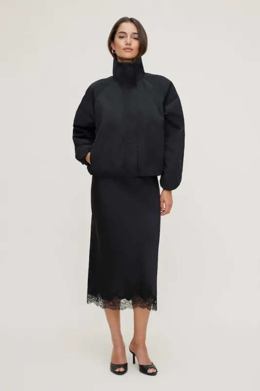 High Neck Wind Anorak - Dynamite - Black - Women Clothing made by Dynamite