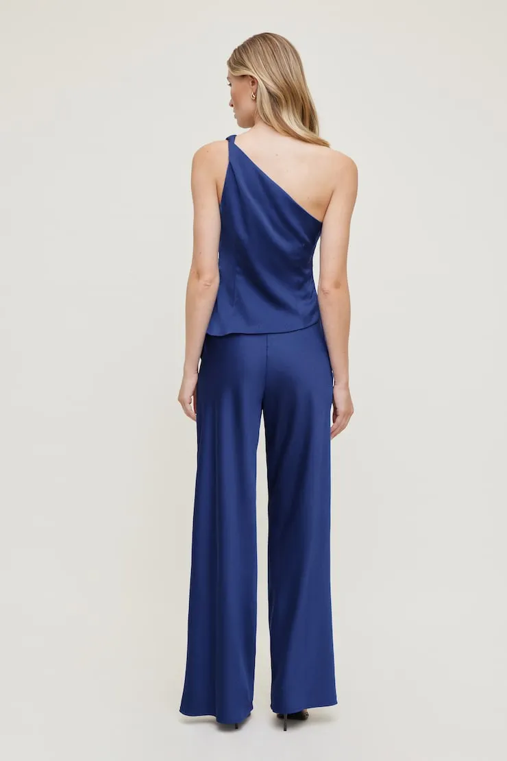 Izzy Wide Leg Satin Pants - Dynamite - Blue - Women Clothing sold by Dynamite product image thumbnail 3