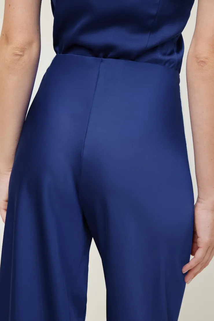 Izzy Wide Leg Satin Pants - Dynamite - Blue - Women Clothing sold by Dynamite product image thumbnail 4