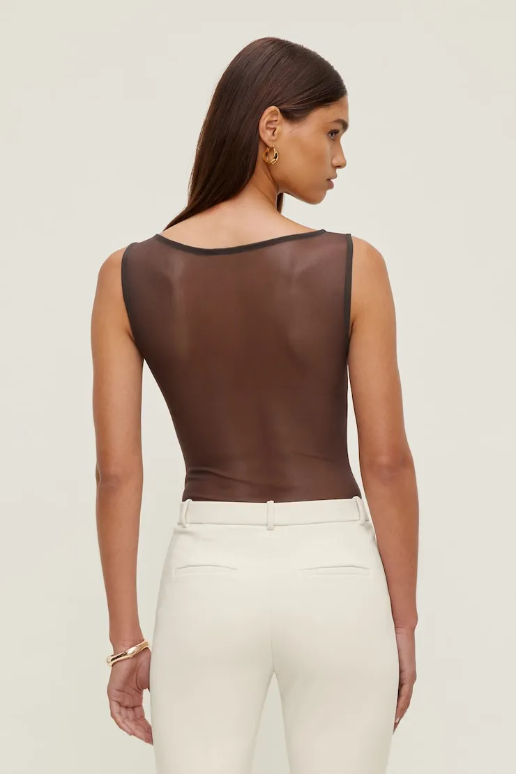 Kai Sheer Mesh Bodysuit - Dynamite - Brown - Women Clothing sold by Dynamite product image thumbnail 2