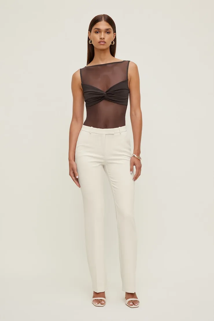 Kai Sheer Mesh Bodysuit - Dynamite - Brown - Women Clothing sold by Dynamite product image thumbnail 3