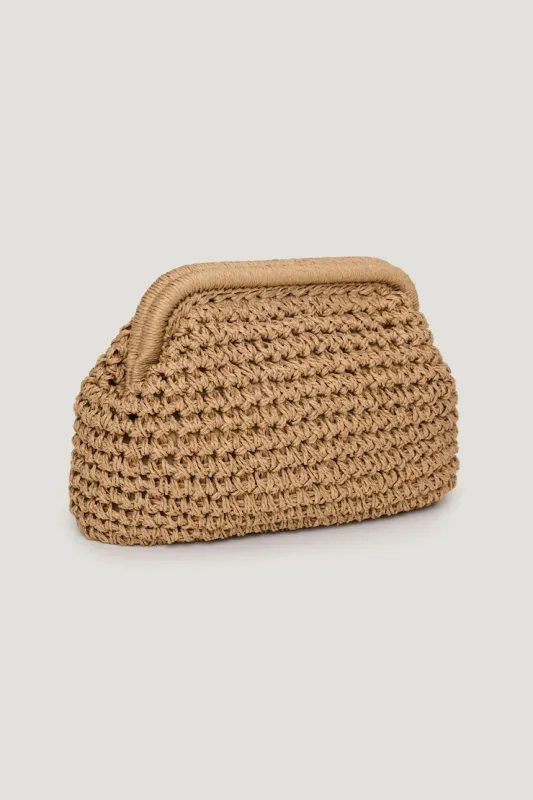 Straw Clutch - Dynamite - Beige - Women Clothing made by Dynamite