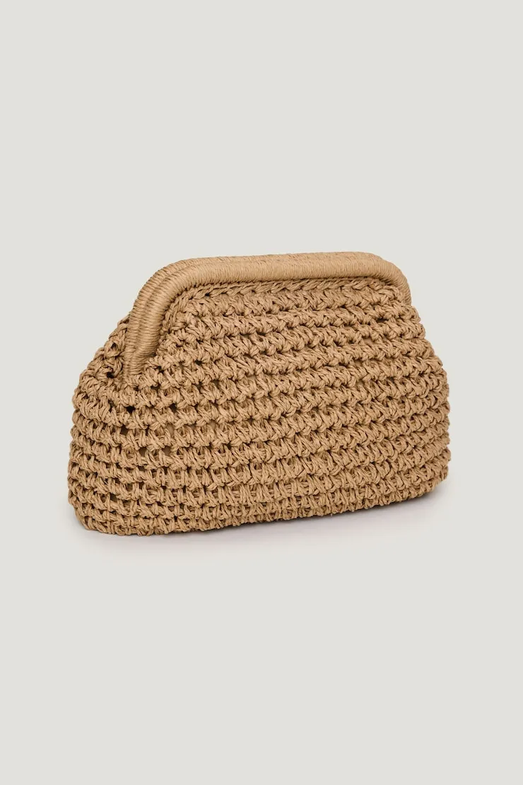 Straw Clutch - Dynamite - Beige - Women Clothing sold by Dynamite