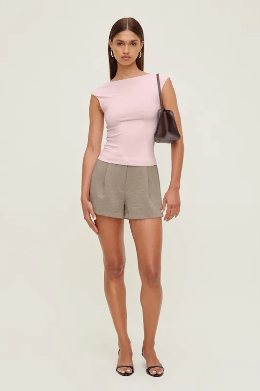 Airflow High Rise Shorts - Dynamite - Beige - Women Clothing made by Dynamite