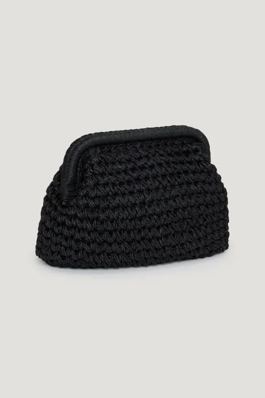Straw Clutch - Dynamite - Black - Women Clothing made by Dynamite