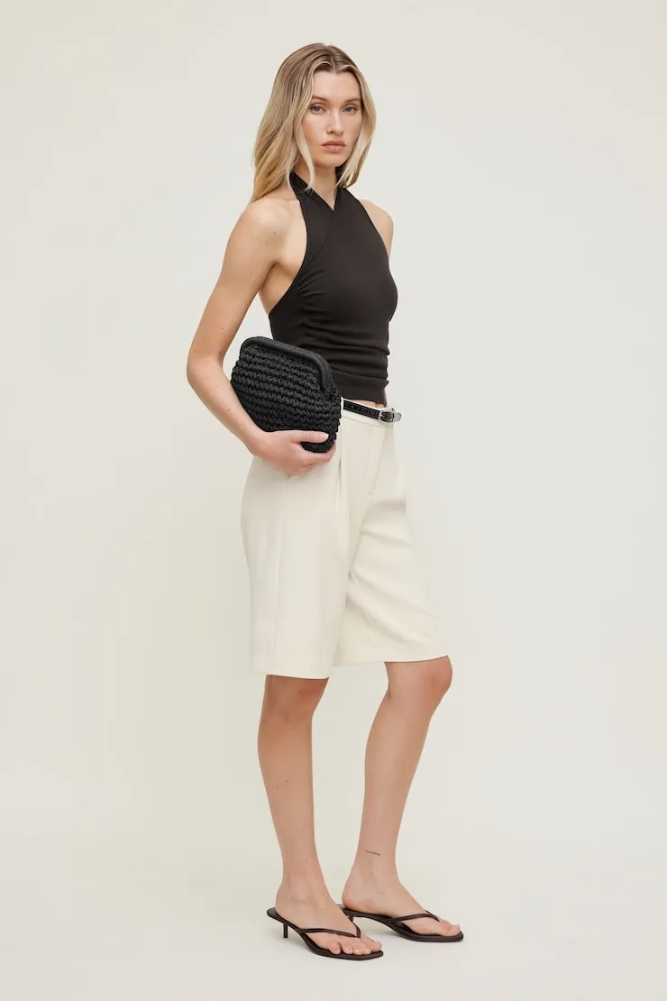 Straw Clutch - Dynamite - Black - Women Clothing sold by Dynamite product image thumbnail 2