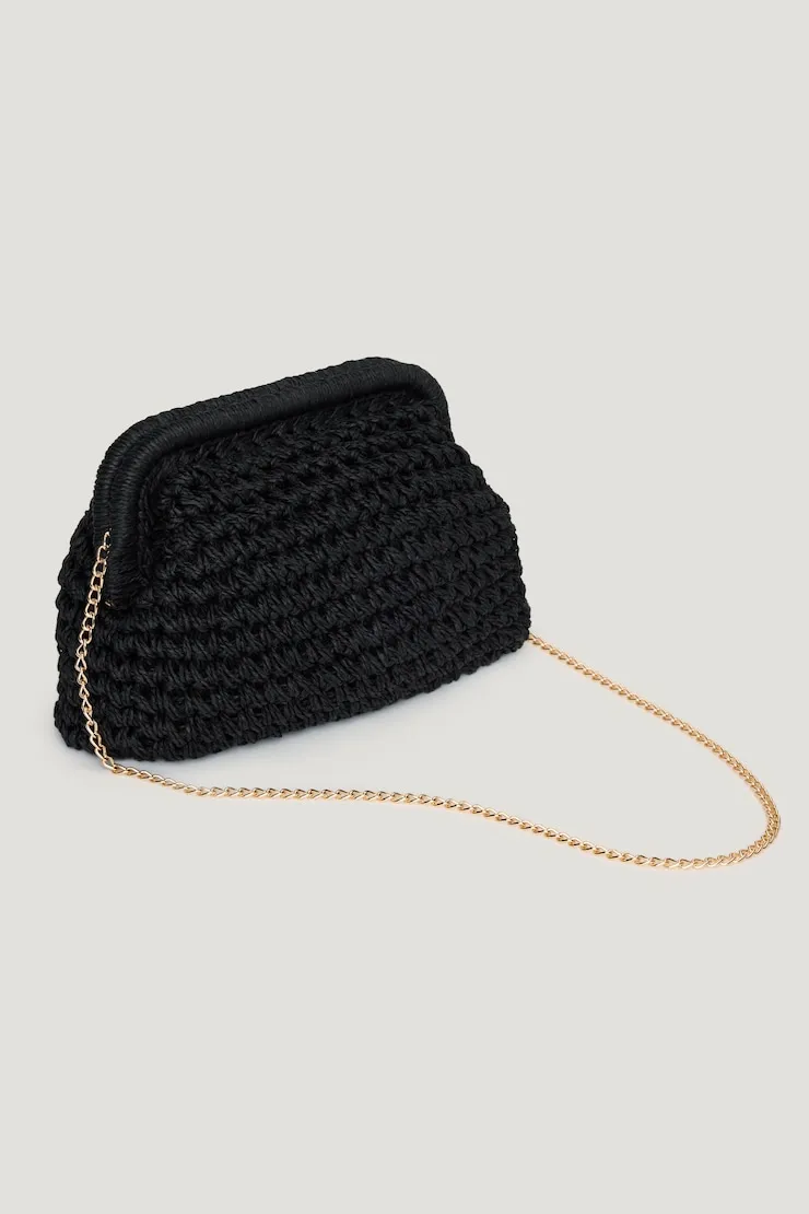 Straw Clutch - Dynamite - Black - Women Clothing sold by Dynamite product image thumbnail 3