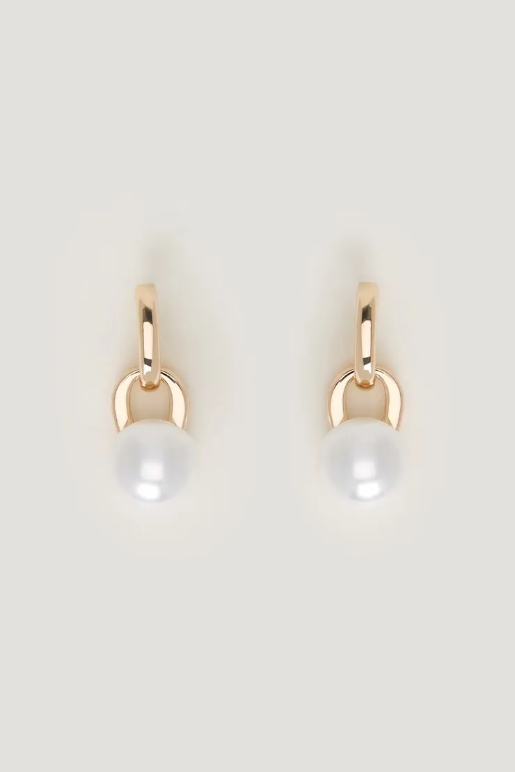 Pearl Drop Earrings - Dynamite - Yellow - Women Clothing sold by Dynamite