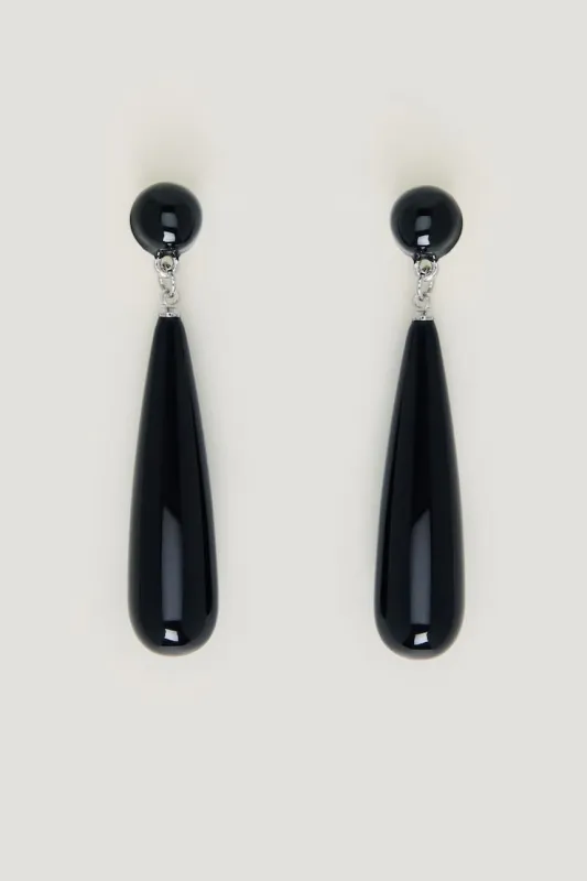 Oblong Drop Earrings - Dynamite - Black - Women Clothing made by Dynamite