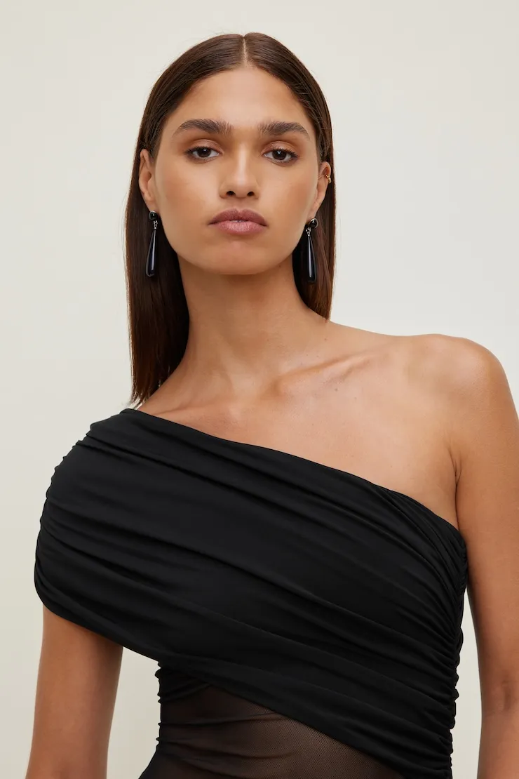 Oblong Drop Earrings - Dynamite - Black - Women Clothing sold by Dynamite product image thumbnail 2