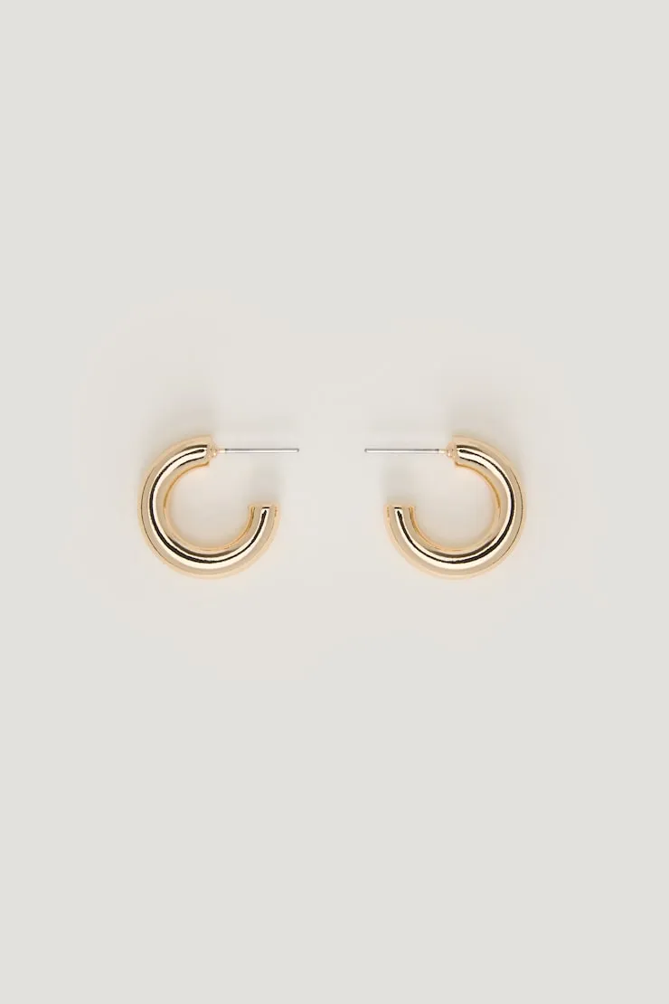 Chunky Hoop Earrings - Dynamite - Yellow - Women Clothing sold by Dynamite