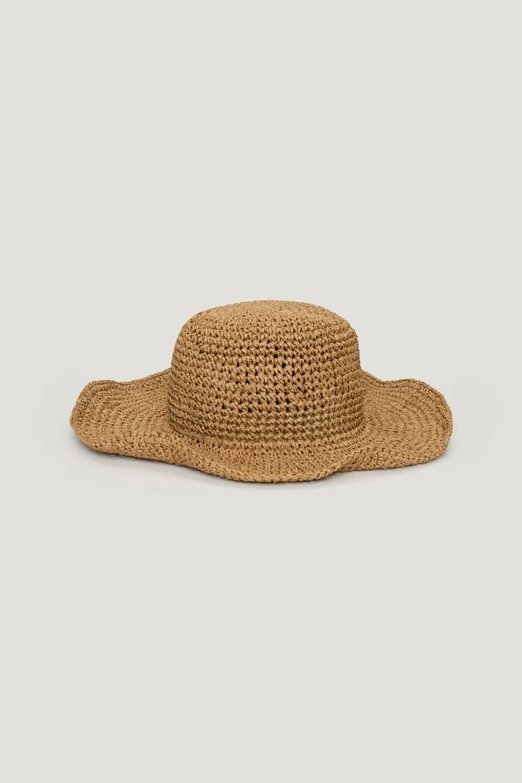 Straw Bucket Hat - Dynamite - Beige - Women Clothing sold by Dynamite