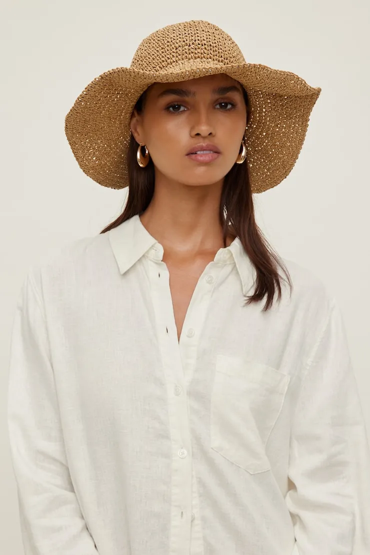 Straw Bucket Hat - Dynamite - Beige - Women Clothing sold by Dynamite product image thumbnail 2