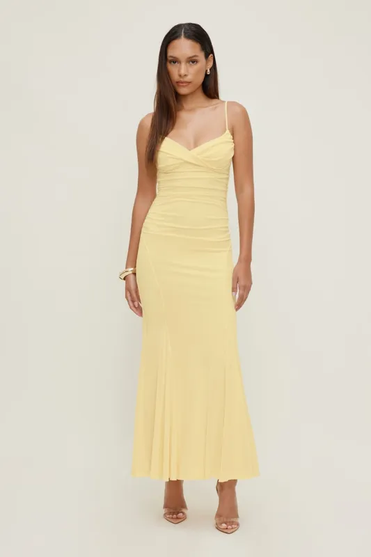 Delphi Mesh Maxi Dress - Dynamite - Yellow - Women Clothing made by Dynamite
