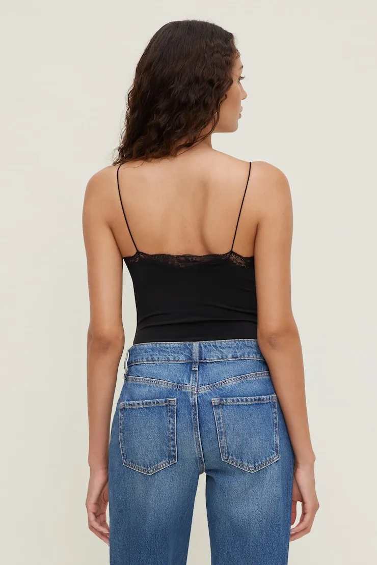 Sculpt Lace Trim Bodysuit - Dynamite - Black - Women Clothing sold by Dynamite product image thumbnail 2