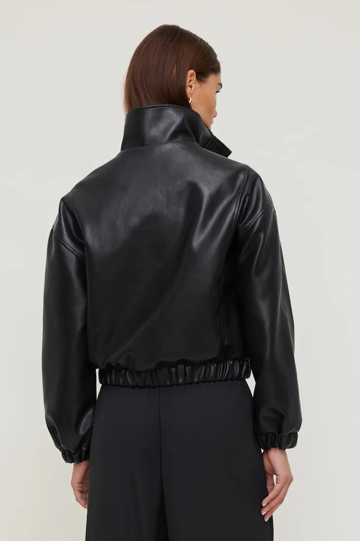 Brynn Faux Leather Bomber Jacket - Dynamite - Black - Women Clothing sold by Dynamite product image thumbnail 5