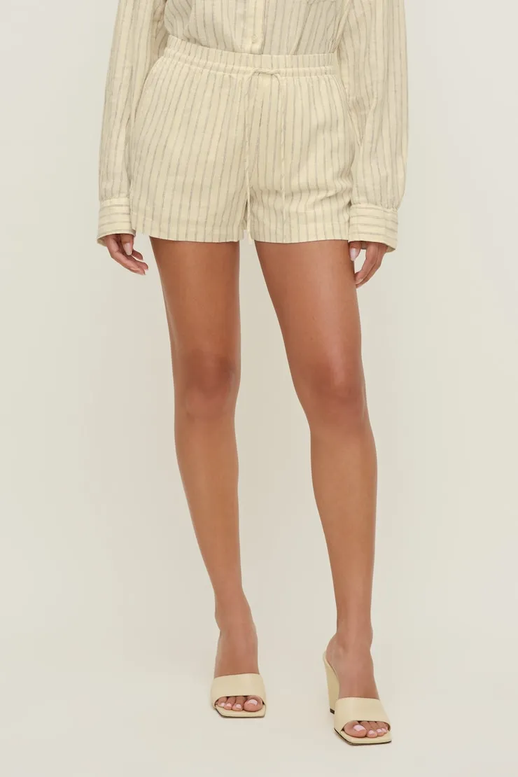 Linen High Rise Shorts - Dynamite - Yellow - Women Clothing sold by Dynamite product image thumbnail 2