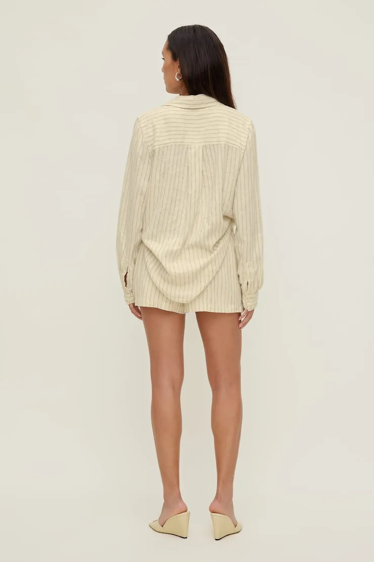 Linen High Rise Shorts - Dynamite - Yellow - Women Clothing sold by Dynamite product image thumbnail 3