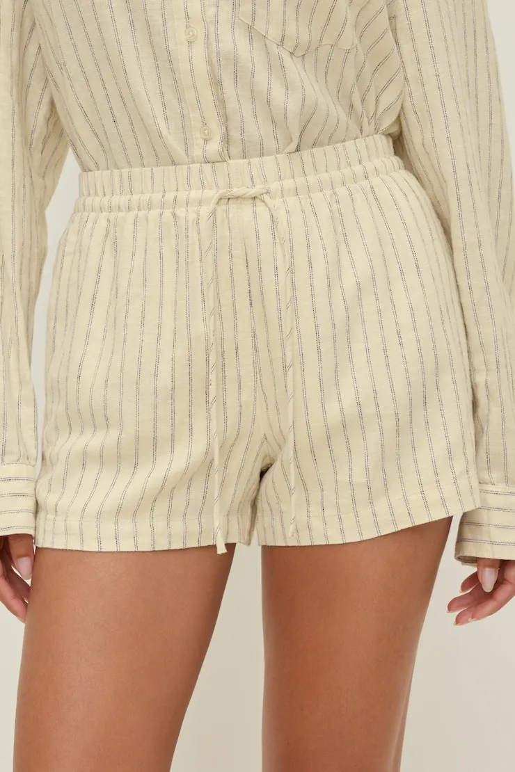 Linen High Rise Shorts - Dynamite - Yellow - Women Clothing sold by Dynamite product image thumbnail 5