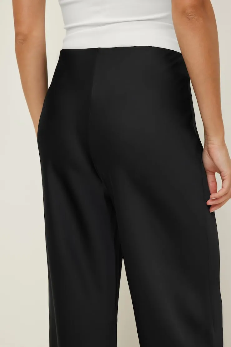 Izzy Wide Leg Satin Pants - Dynamite - Black - Women Clothing sold by Dynamite product image thumbnail 5