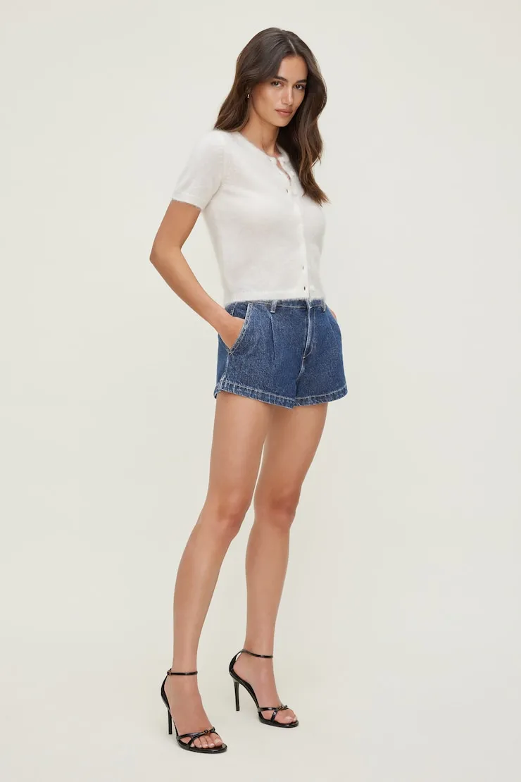 Eliana High Rise Jean Shorts - Dynamite - Blue - Women Clothing sold by Dynamite product image thumbnail 3