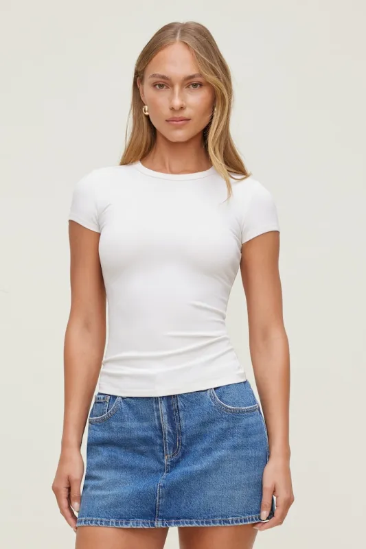 Rumi Crewneck T Shirt - Dynamite - White - Women Clothing made by Dynamite