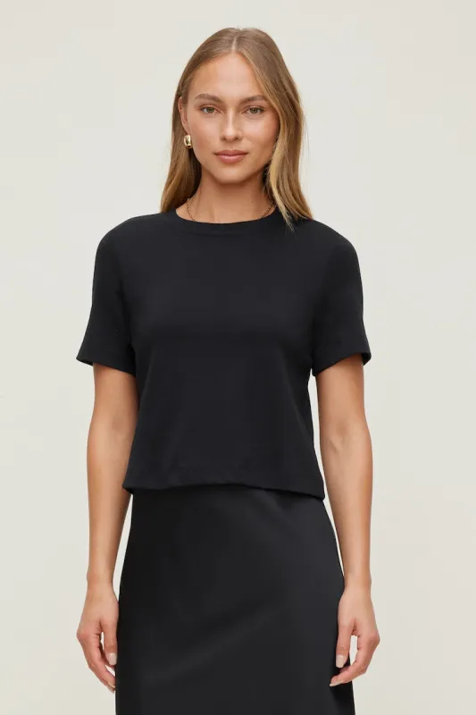 Everyday Cotton T Shirt - Dynamite - Black - Women Clothing made by Dynamite
