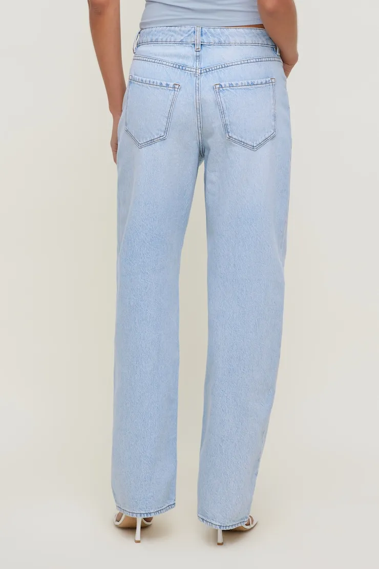 Mika Mid Rise Relaxed Straight Leg Jeans - Dynamite - Blue - Women Clothing sold by Dynamite product image thumbnail 5