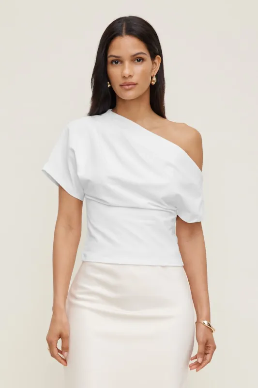 Alexa Cotton Spandex T Shirt - Dynamite - White - Women Clothing made by Dynamite