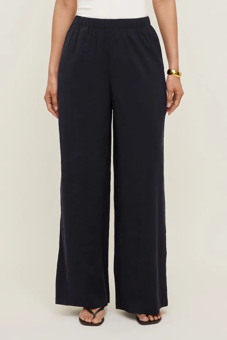 Priya Wide Leg Pants - Dynamite - Navy - Women Clothing sold by Dynamite product image thumbnail 3