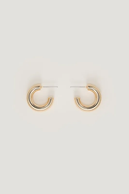 Chunky Hoop Earrings - Dynamite - Yellow - Women Clothing made by Dynamite