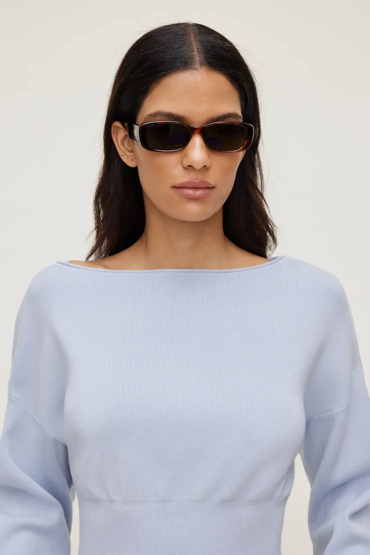 LE SPECS | Unreal Rectangular Sunglasses - Dynamite - Brown - Women Clothing sold by Dynamite product image thumbnail 2