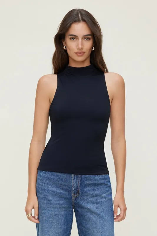 Sculpt Mock Neck Tank Top - Dynamite - Black - Women Clothing made by Dynamite