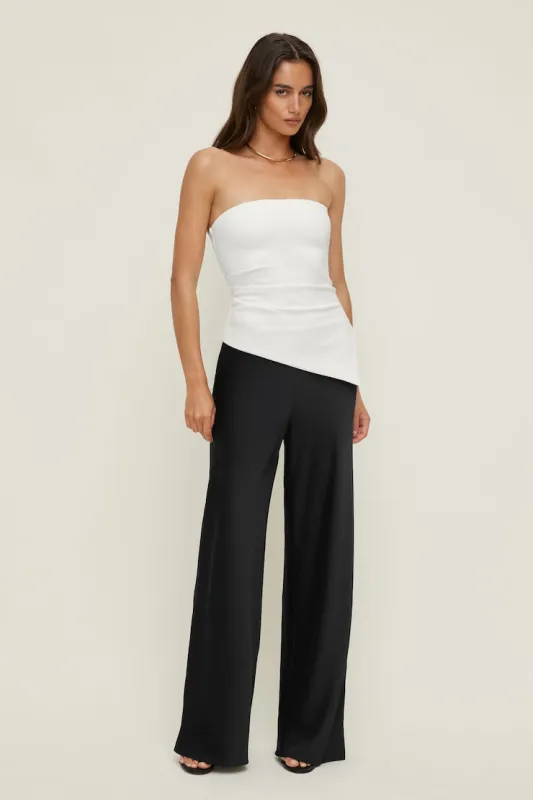 Izzy Wide Leg Satin Pants - Dynamite - Black - Women Clothing made by Dynamite