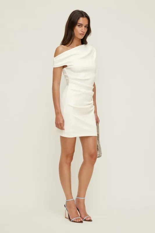 Jana Crepe Mini Dress - Dynamite - White - Women Clothing made by Dynamite