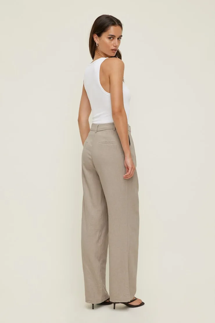 Alex Linen Wide Leg Pants - Dynamite - Beige - Women Clothing sold by Dynamite product image thumbnail 3