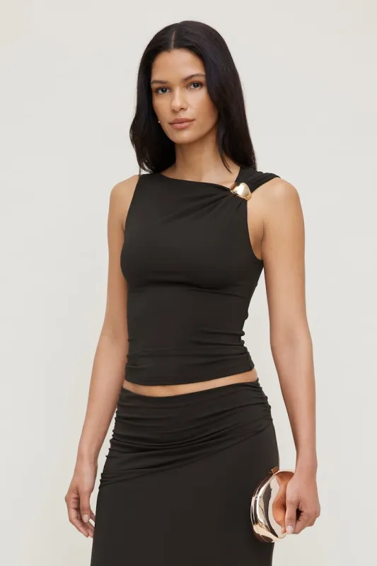 Sculpt Metal Detail Top - Dynamite - Brown - Women Clothing made by Dynamite