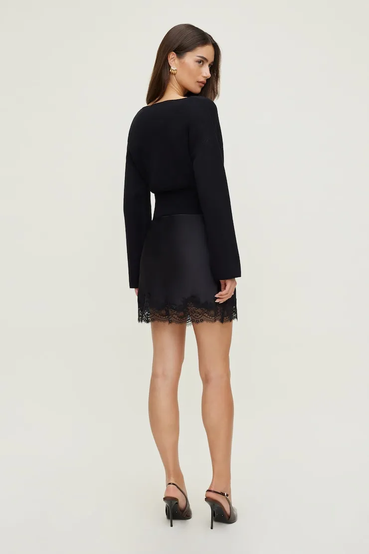 Cinched Boat Neck Sweater - Dynamite - Black - Women Clothing sold by Dynamite product image thumbnail 2