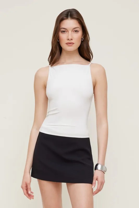 Sculpt Strappy Boat Neck Tank Top - Dynamite - White - Women Clothing made by Dynamite