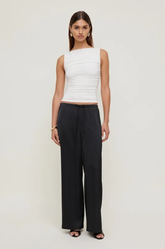 Leo Satin Wide Leg Pants - Dynamite - Black - Women Clothing made by Dynamite