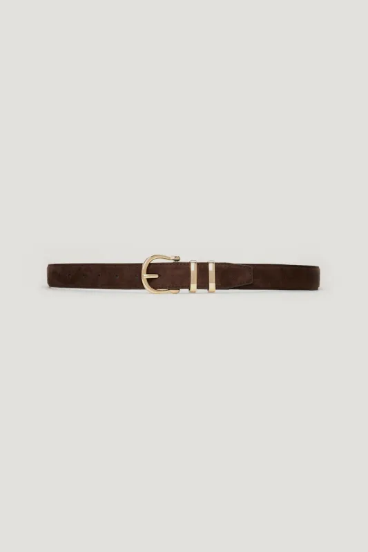Classic Faux Leather Belt - Dynamite - Brown - Women Clothing made by Dynamite