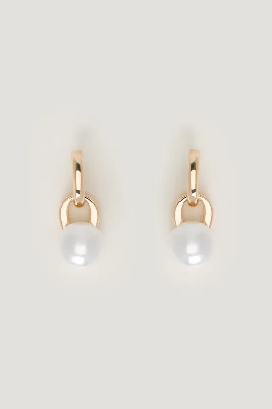 Pearl Drop Earrings - Dynamite - Yellow - Women Clothing made by Dynamite