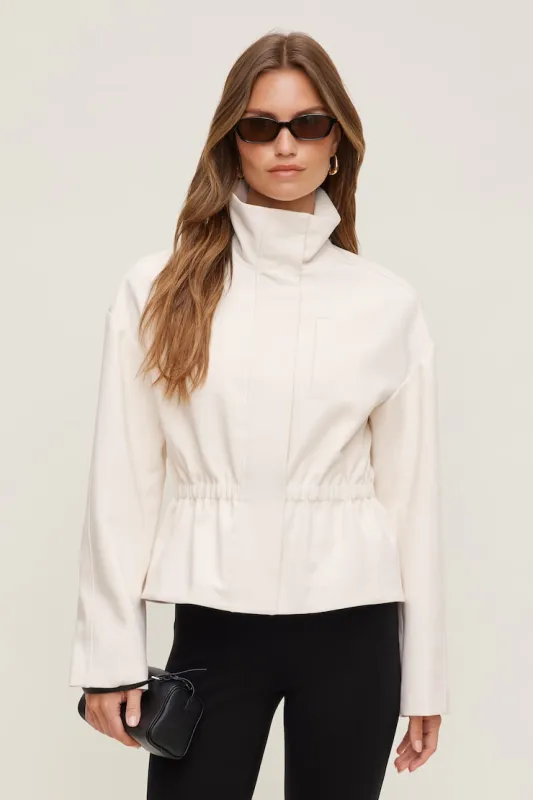 Maeve Cinched Jacket - Dynamite - Beige - Women Clothing made by Dynamite