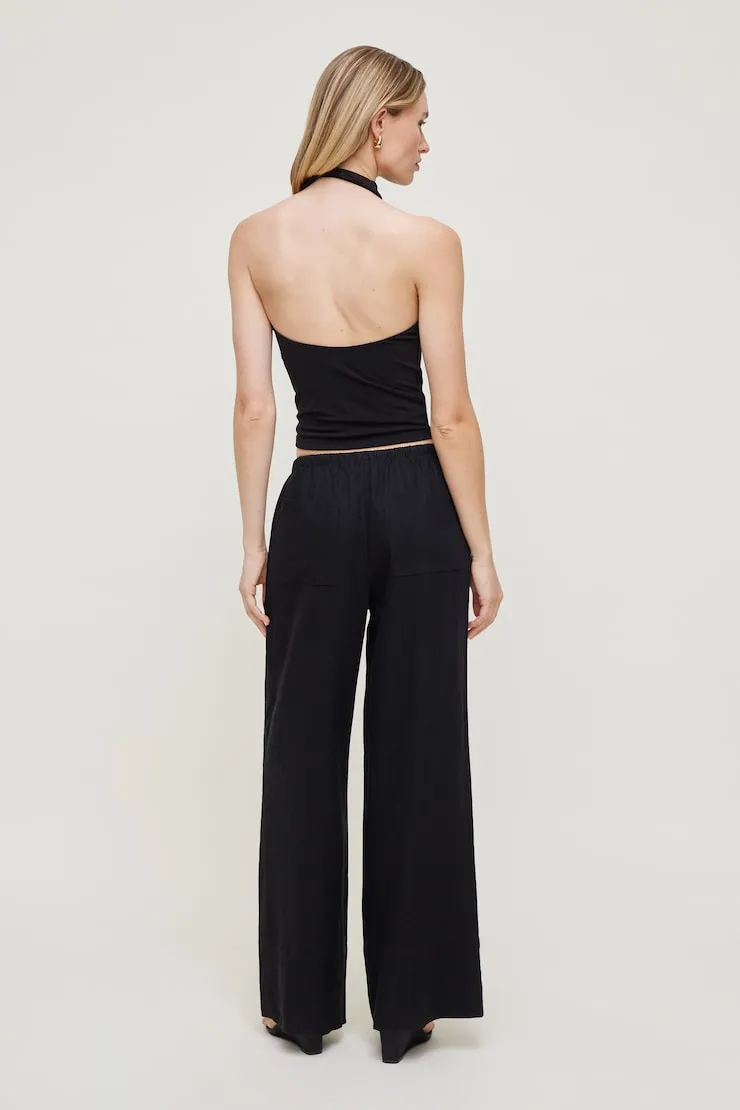 Leo Linen Wide Leg Pants - Dynamite - Black - Women Clothing sold by Dynamite product image thumbnail 2